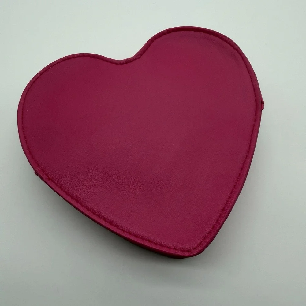 Juicy Couture Heart Shaped Clear Travel Cosmetic Pouch Hot Pink NWOT